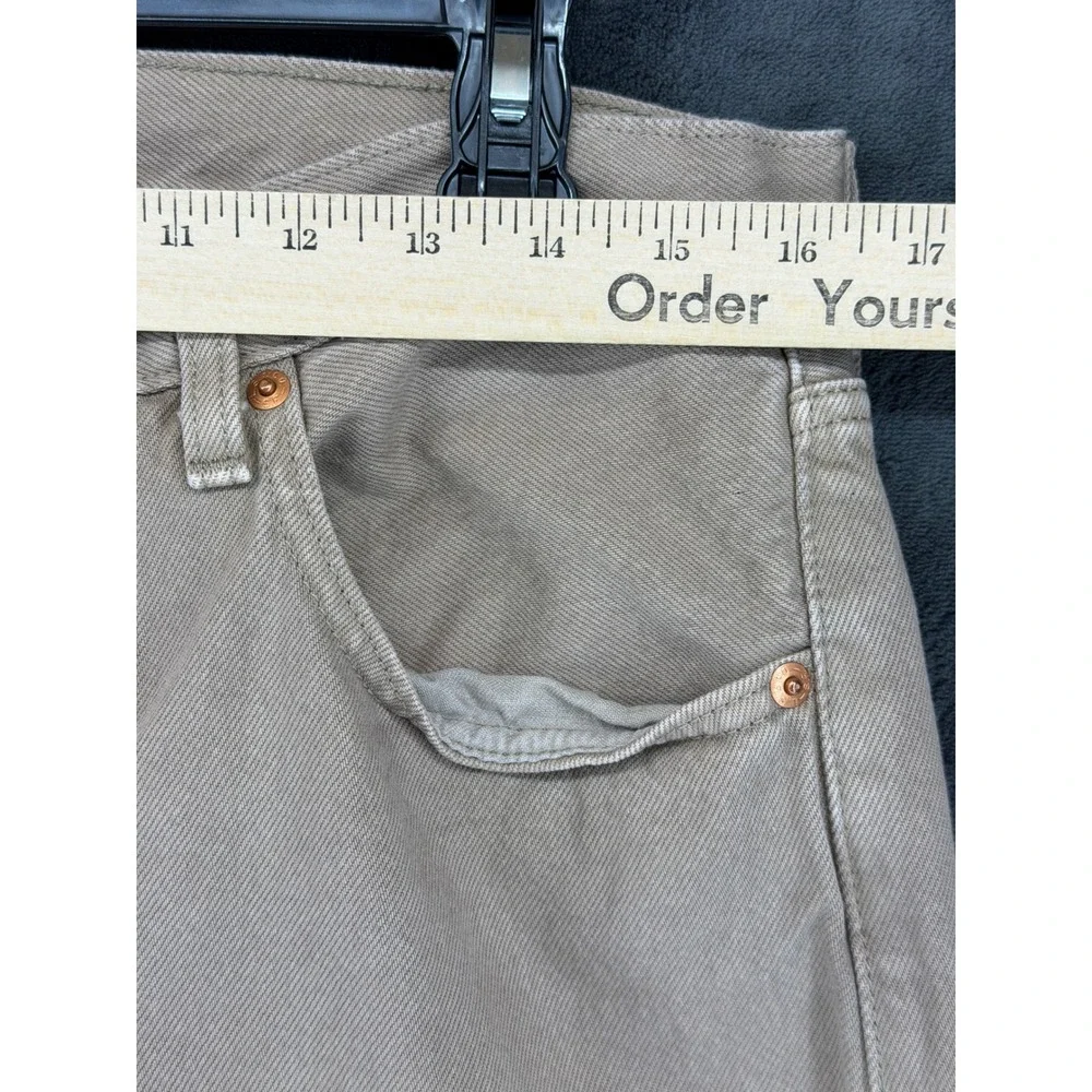 Levis 501 Original Fit Mens Jeans Tan Khaki Button Fly‎ Straight Leg 33x32